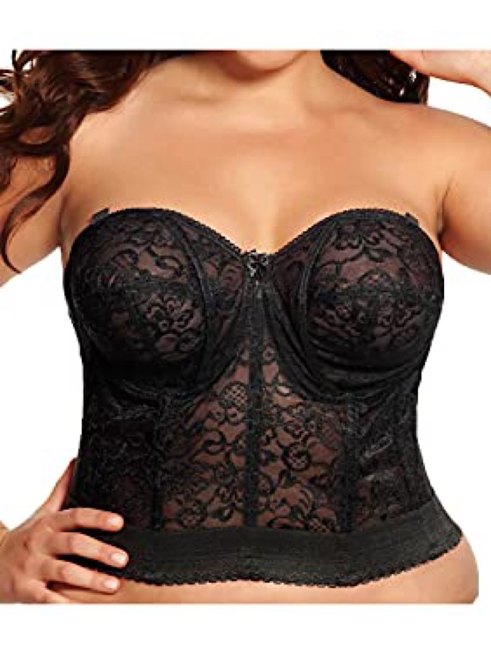 Goddess Lace Bridal Plus Size Bustier Women’s US Size 44B Black Underwire Sexy